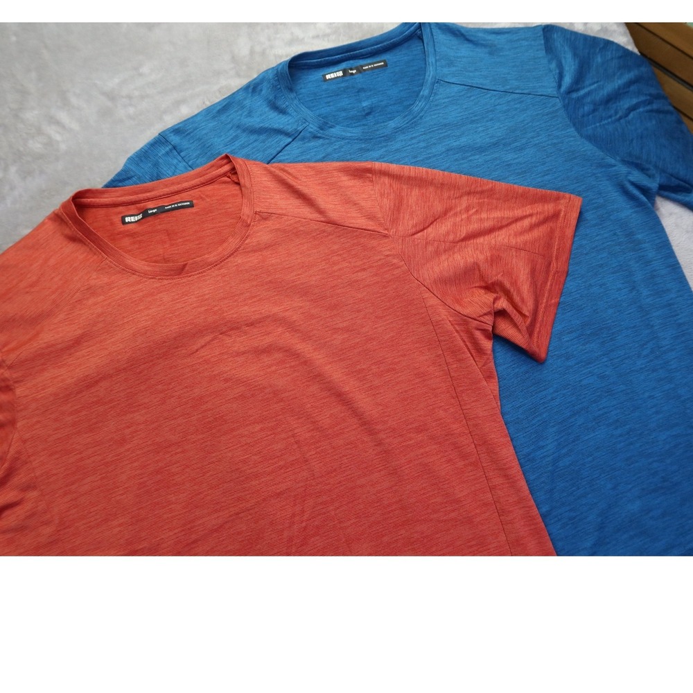 Lot of 2 REI Co-op Men's L Active T-Shirts Red Blue Heathered‎ Hiking Training